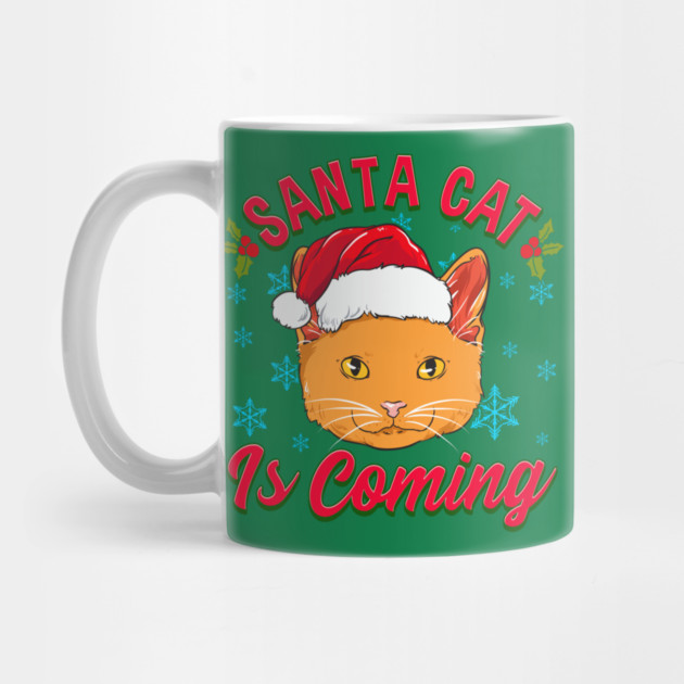 Santa Cat is Coming Christmas Funny by creative