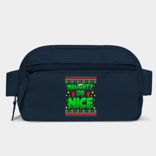 Naughty or Nice Christmas Sweater Style Funny Bag