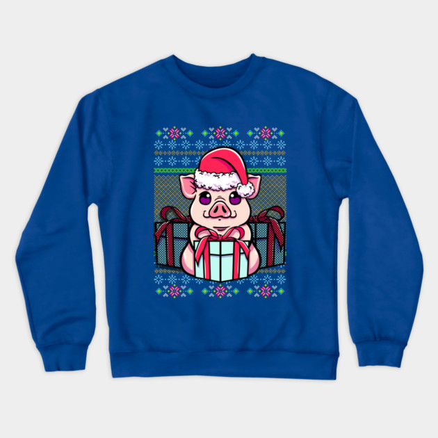Pig Ugly Christmas Sweater Style Funny Crewneck Sweatshirt by creative