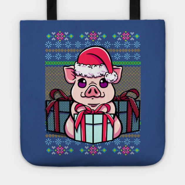 Pig Ugly Christmas Sweater Style Funny Tote by creative