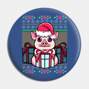 Pig Ugly Christmas Sweater Style Funny Pin