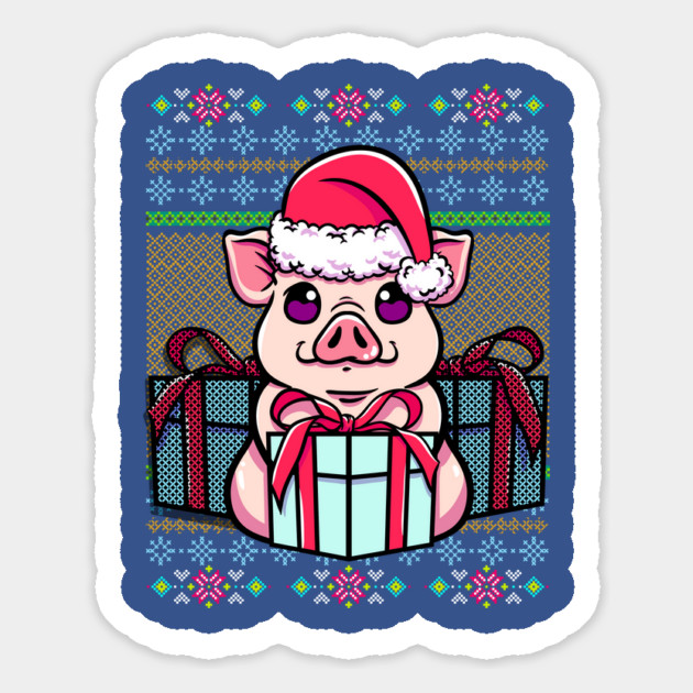 Pig Ugly Christmas Sweater Style Funny Magnet by creative