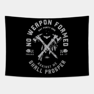 Vintage No Weapon Formed Against Me Shall Prosper Christian Tapestry