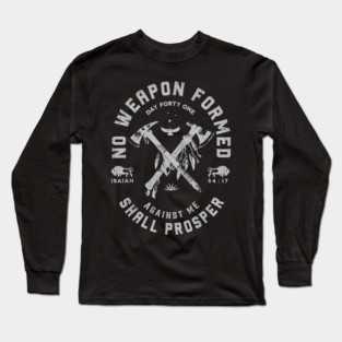 Vintage No Weapon Formed Against Me Shall Prosper Christian Long Sleeve T-Shirt