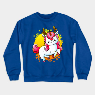 Kawaii Xmas Unicorn Funny Humor Crewneck Sweatshirt