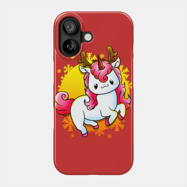 Kawaii Xmas Unicorn Funny Humor Phone Case by creative