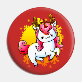 Kawaii Xmas Unicorn Funny Humor Pin