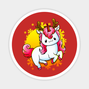 Kawaii Xmas Unicorn Funny Humor Magnet