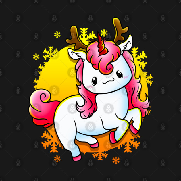 Kawaii Xmas Unicorn Funny Humor by creative