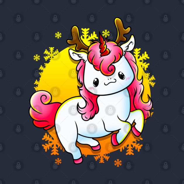 Kawaii Xmas Unicorn Funny Humor by creative