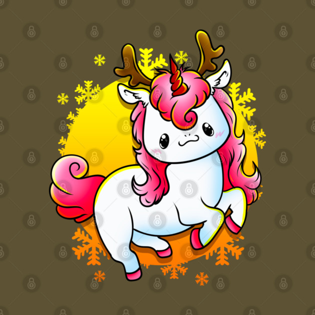 Kawaii Xmas Unicorn Funny Humor by creative