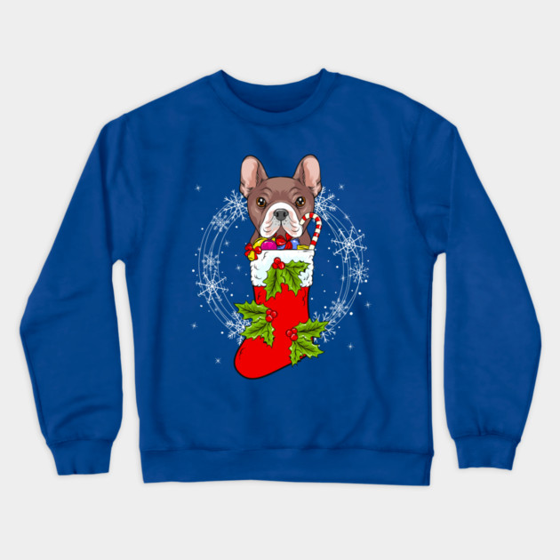 Xmas French Bulldog Stocking Stuffer Funny Crewneck Sweatshirt by creative