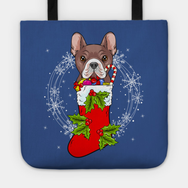 Xmas French Bulldog Stocking Stuffer Funny Tote by creative
