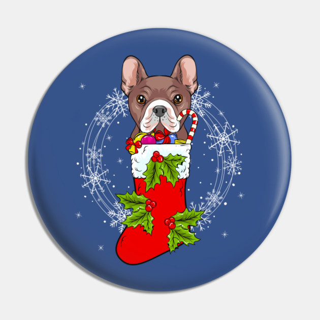 Xmas French Bulldog Stocking Stuffer Funny Pin by creative