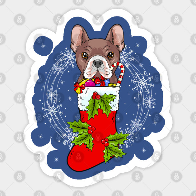 Xmas French Bulldog Stocking Stuffer Funny Sticker by creative