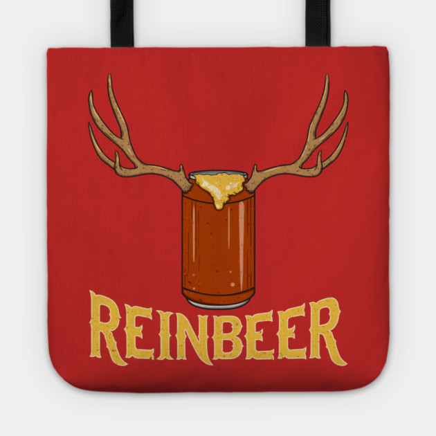 Reinbeer Reindeer Beer X-mas Beer Can Drinking Tote by creative