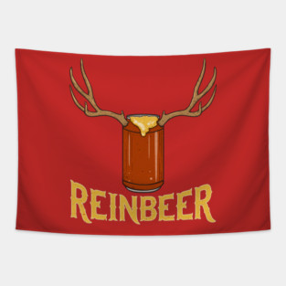 Reinbeer Reindeer Beer X-mas Beer Can Drinking Tapestry