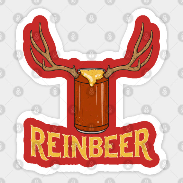 Reinbeer Reindeer Beer X-mas Beer Can Drinking Sticker by creative