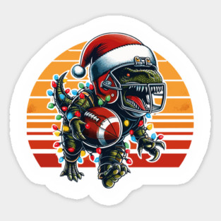 American Football T-Rex Santa Hat Magnet