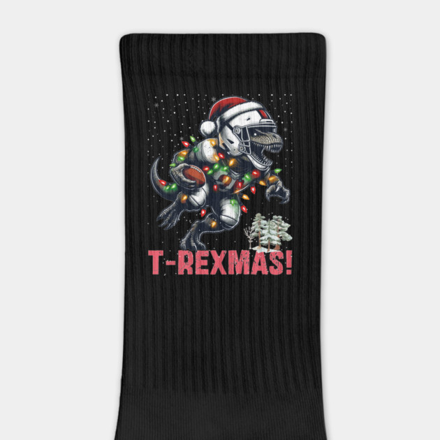 American Football Player T-Rex Christmas by JessArty