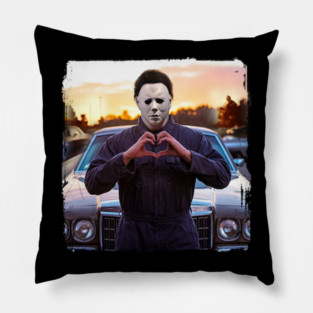 Vintage Michael Myers Heart Hands Pillow