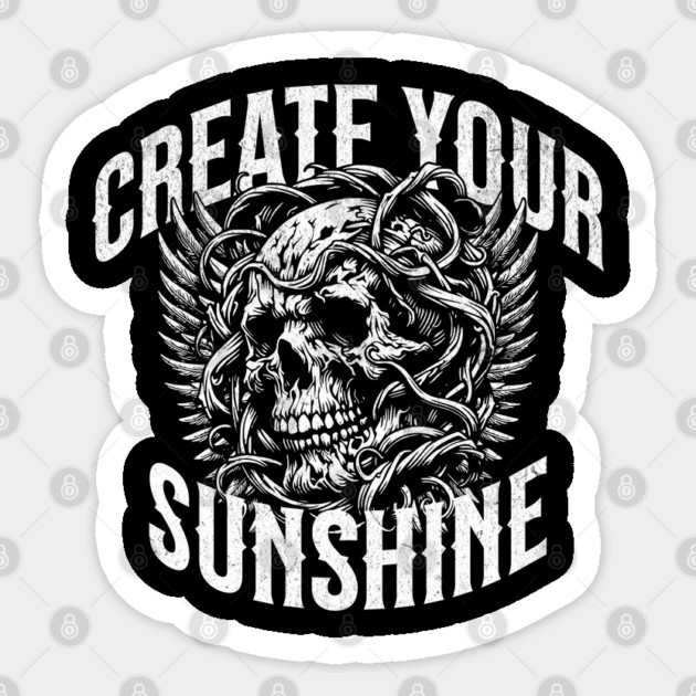 Positive Affirmations Gothic Create Sunshine Positively Goth Sticker by Yesteeyear
