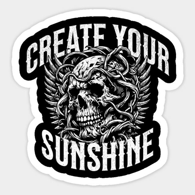 Positive Affirmations Gothic Create Sunshine Positively Goth Magnet by Yesteeyear