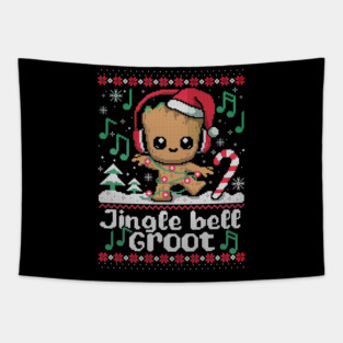Jingle bell groot ugly christmas sweater Tapestry