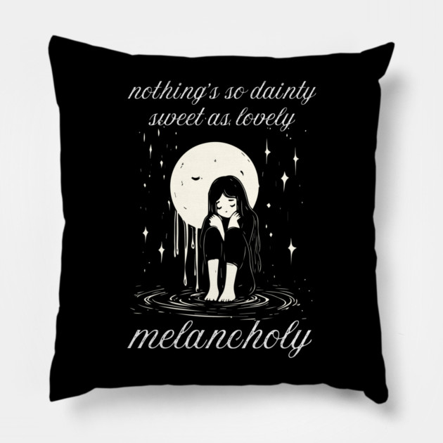Lovely Melancholy - Comfort of Depression Pillow by TuncGK