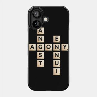 Agony Word Puzzle - Playful & Sad Phone Case