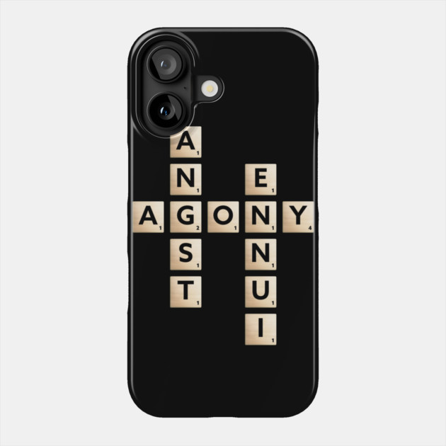 Agony Word Puzzle - Playful & Sad Phone Case by TuncGK