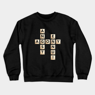 Agony Word Puzzle - Playful & Sad Crewneck Sweatshirt