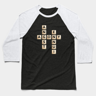 Agony Word Puzzle - Playful & Sad Baseball T-Shirt