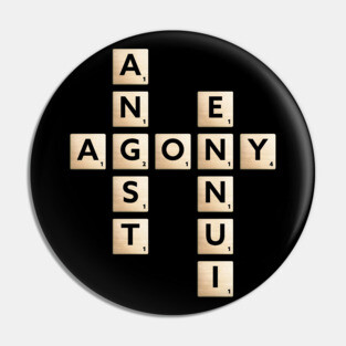 Agony Word Puzzle - Playful & Sad Pin