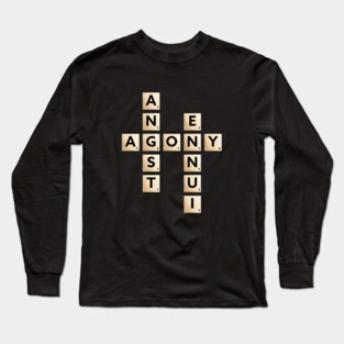 Agony Word Puzzle - Playful & Sad Long Sleeve T-Shirt