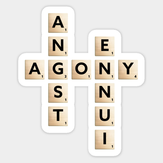 Agony Word Puzzle - Playful & Sad Magnet by TuncGK