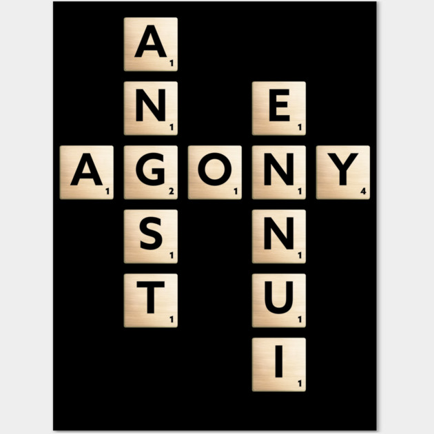 Agony Word Puzzle - Playful & Sad Wall Art by TuncGK