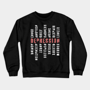 Words of Depression - Word Mosaic - Elegant Minimalism Crewneck Sweatshirt