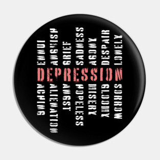 Words of Depression - Word Mosaic - Elegant Minimalism Pin
