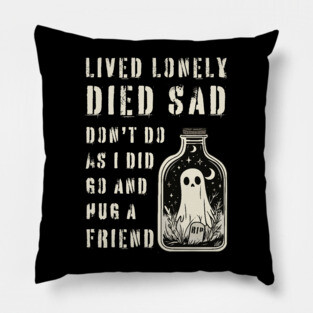 Lonely Ghost Sharing Regrets - Hug a Friend - Halloween Special Pillow