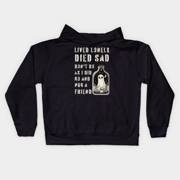 Lonely Ghost Sharing Regrets - Hug a Friend - Halloween Special Kids Hoodie by TuncGK