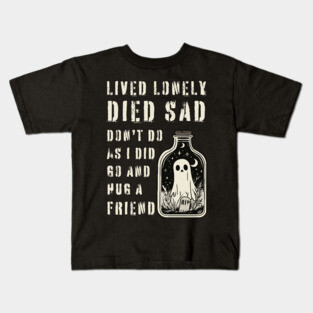 Lonely Ghost Sharing Regrets - Hug a Friend - Halloween Special Kids T-Shirt