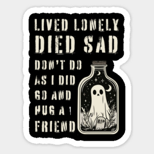 Lonely Ghost Sharing Regrets - Hug a Friend - Halloween Special Magnet