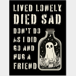 Lonely Ghost Sharing Regrets - Hug a Friend - Halloween Special Posters and Art