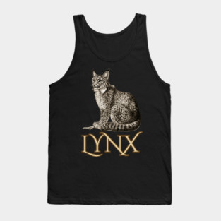 Wild Lynx - 19th Century Zoological Drawing Style Tank Top