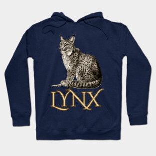 Wild Lynx - 19th Century Zoological Drawing Style Hoodie