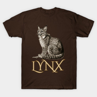 Wild Lynx - 19th Century Zoological Drawing Style T-Shirt