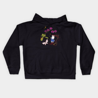 Miffy bunny with an orchid flower and butterfly Kids Hoodie