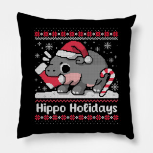 Moo deng ugly christmas sweater Pillow