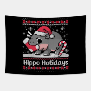 Moo deng ugly christmas sweater Tapestry